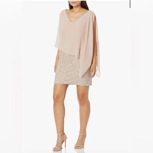 J Kara Women's Caplet Short Cocktail Beaded Dress size 14P